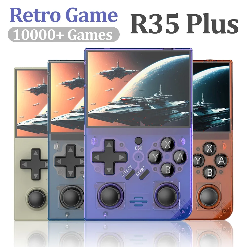 Retro Handheld Video Game Console Linux System 3.5 Inch IPS Screen Portable Pocket Video Player R35S 64GB 10000+ Games