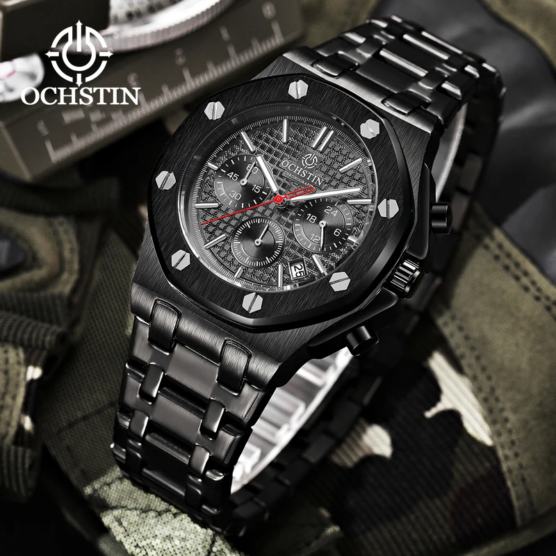 OCHSTIN Promotional Model 2024 Pilot Series Trendy Hundred Wristwatches Multifunctional Quartz Movement Men's Quartz Watches