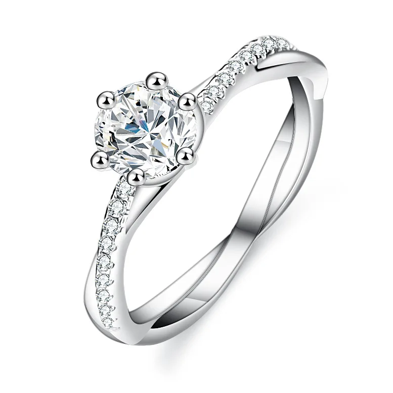 Boutique PT950 platinum female ring 1 carat Moissanite diamond ring ladies love intertwined vine diamond for girlfriend