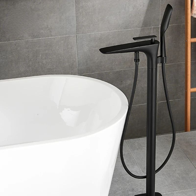 Floor Standing Bathtub Faucet Brass Bath Faucet Independent Cold and Hot Water Shower Faucet Tub Mixer Tap Handshower Mixer 4