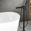 Floor Standing Bathtub Faucet Brass Bath Faucet Independent Cold and Hot Water Shower Faucet Tub Mixer Tap Handshower Mixer 4