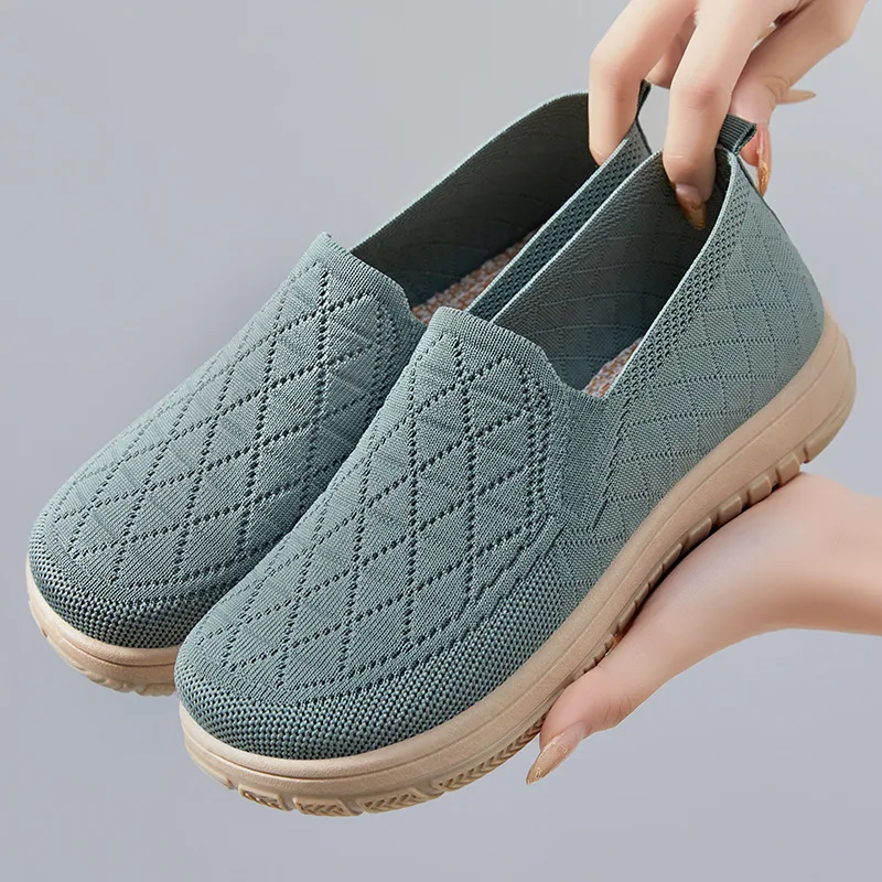 Women's Comfortable Flat Bottom Slip-On Casual Shoes Soft Sole Lightweight Breathable Quick-Drying round Toe Summer Shoes2026