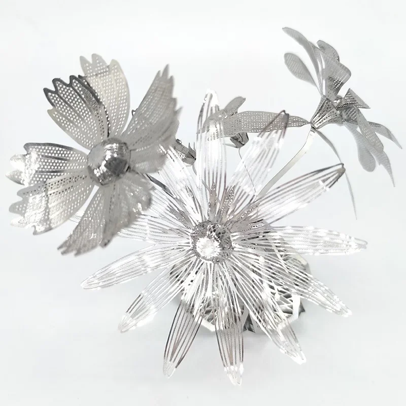 Flower Arrangement 3D Metal Puzzle Flower Plant Potting Model Assembly Puzzle Kits Jigsaw Toys For Kids Adult 6