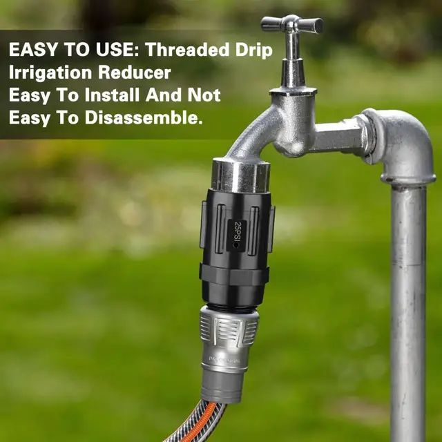 Víznyomás -Szabályozó Szelep 25 Psi Egyszerű Beszerelés Nyomáscsökkentő Alacsony Áramlású Csepp Öntözőrendszer Kerti Kellékek