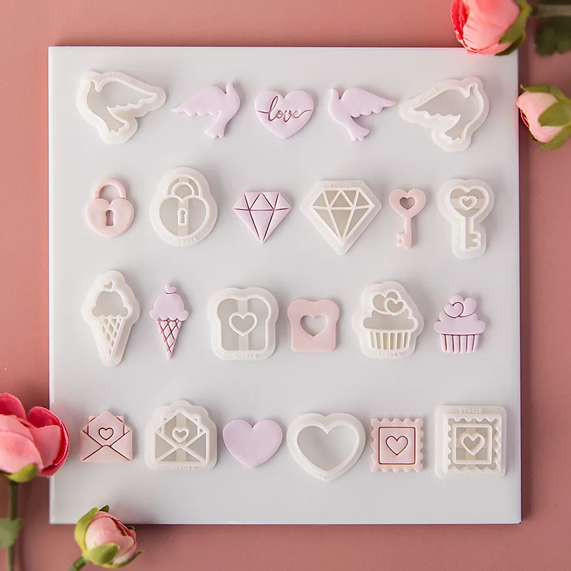 Valentine's Day Series Polymer Clay Cutting Molds Cutters Love Heart Shape For DIY Earrings Jewelry Decoration Making polymer clay cutter