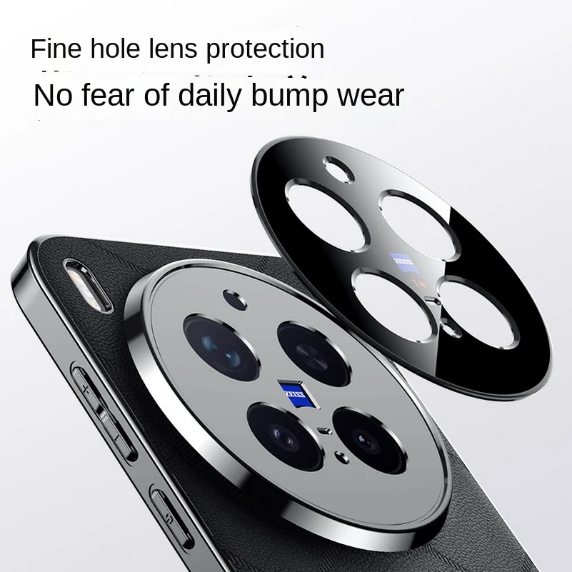 Luxury Plain Leather Case with Camera Lens Protection – Exquisite Texture Cover