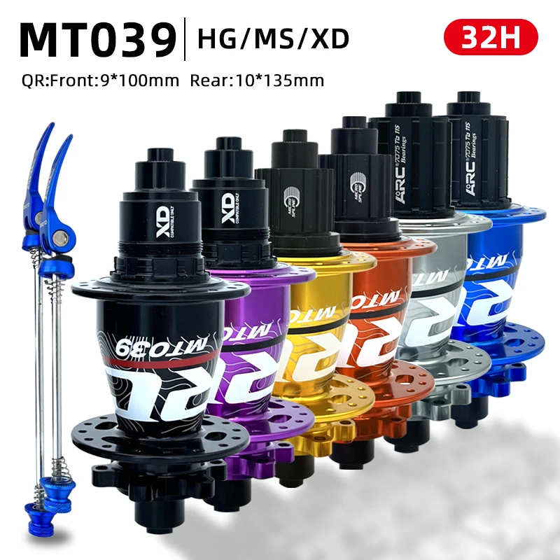 

ARC 039 MTB Hub Bicycle Hub Front 9x100 Rear 10x135 Cube Arc 32 Hole Mtb 6 Pawls Freehub for HG 8-11 V XD Micro Spline 12 V Cube