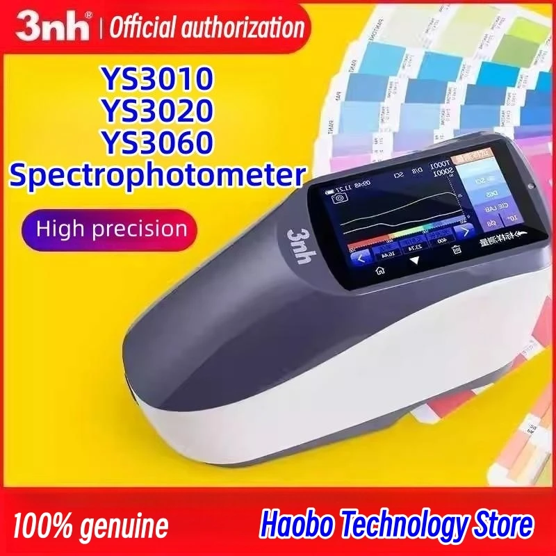 

3nh YS3010 /3020/3060Handheld Spectrophotometer with 8mm Single Aperture,Sensor 256 Image Element Double Array CMOS Image Sensor