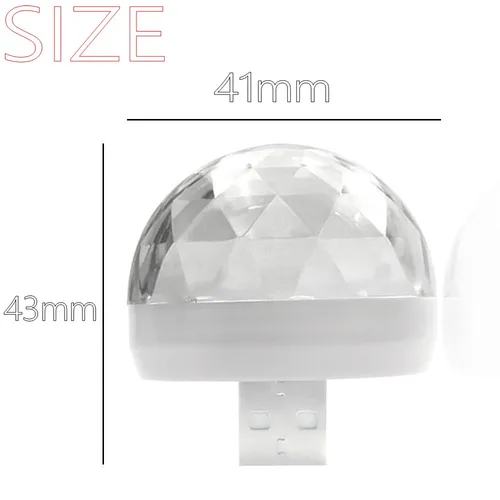 Led 애플 USB 자동차 USB 앰비언트 라이트 DJ RGB 미니 다채로운 음악 사운드 인터페이스, 휴일 파티 분위기 인테리어 돔 트렁크 램프 3