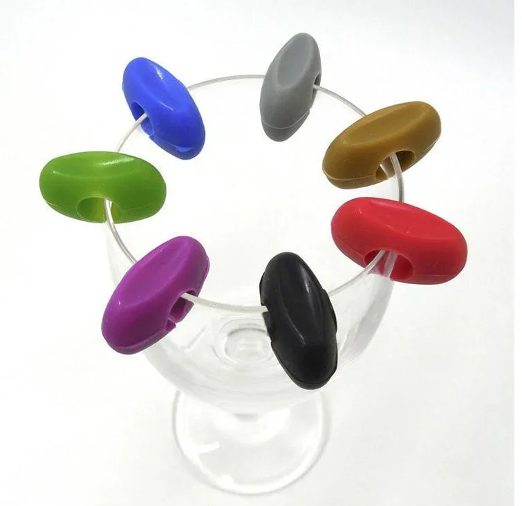 Silicone Red Wine Glass Identification Marker Charm Shot Glass Cup Labels Tag Signs Party Food Drinks Bar Accessories Tool