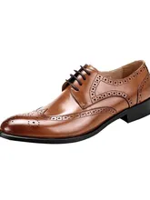  2022 summer new men's shoes British formal leather shoes brogue carved men's business leather leather shoes 
