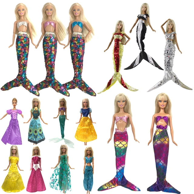 Kit C/ 10 Roupinhas P/ Boneca Barbie Frozen Roupas Vestidos