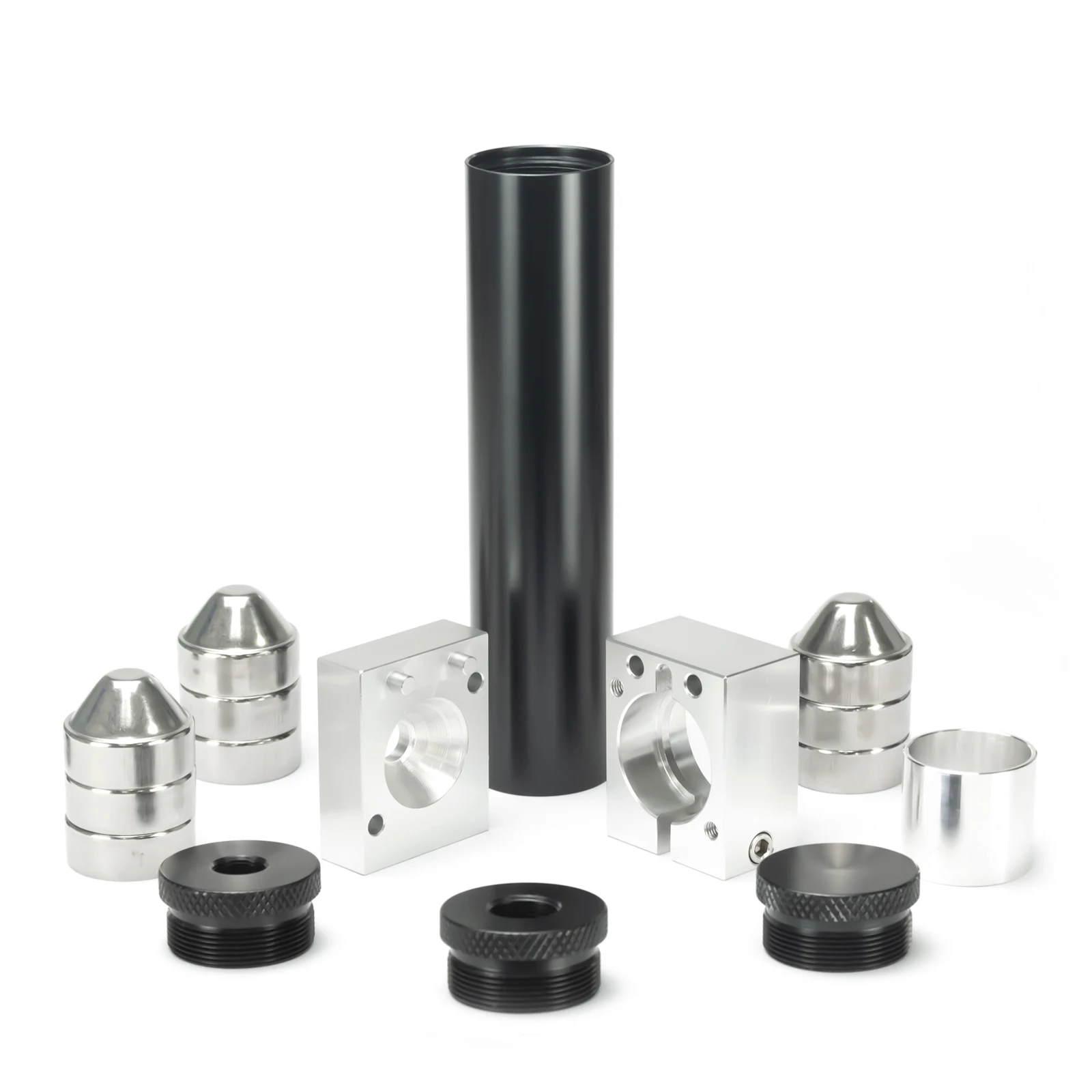1 45 OD 7 L Aluminum Solvent Trap with two end cups 1 2 28 5