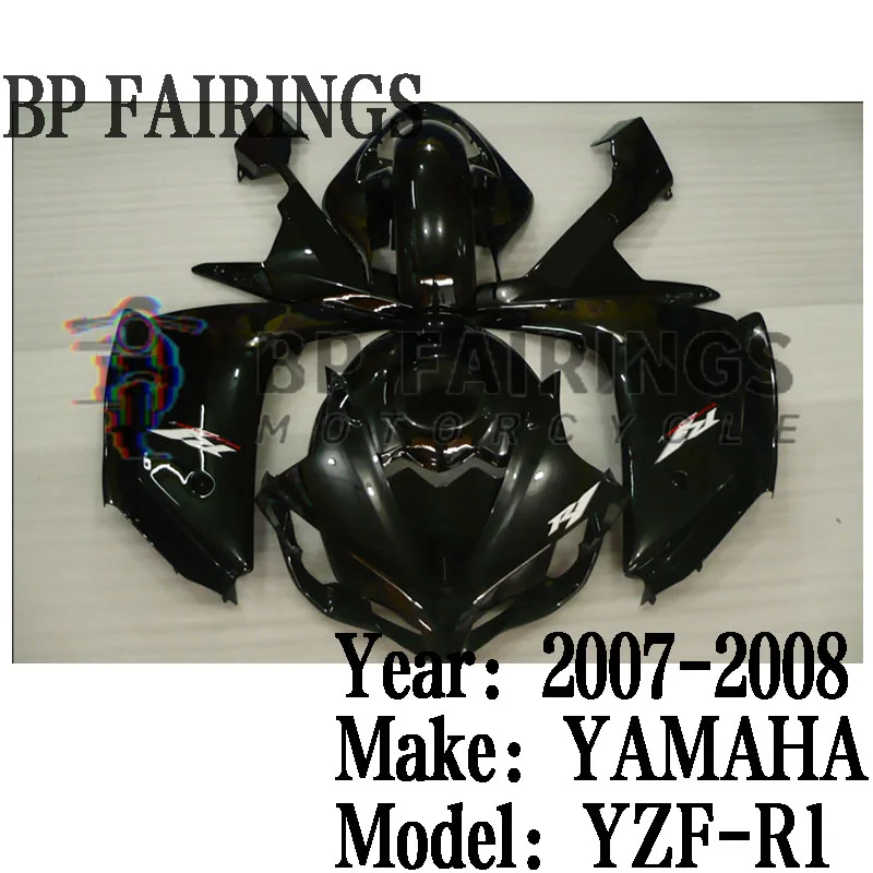 

For YAMAHA R1 fairing kit 2007 2008 Injection molding bodywork set Bright Black fairings set YZF R1 07 08