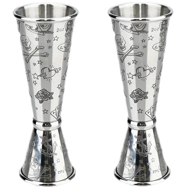 Side Measuring Cup Mojito Measure Mug Stainless Steel Japanese Design Jigger Cocktail Bar Jigger  shaker Bar tools Accessories