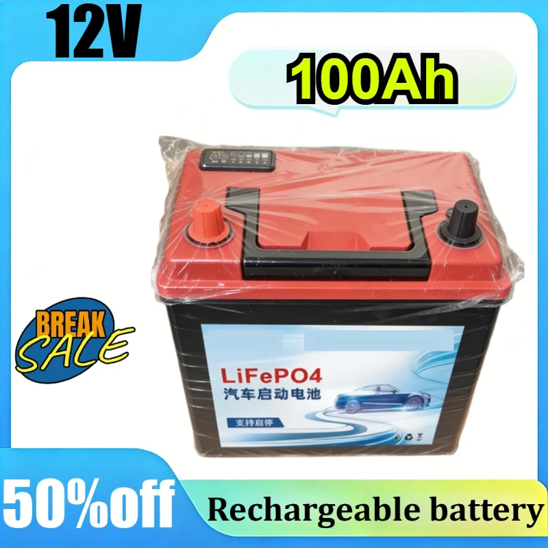 12V 100Ah LiFePO4 Car Starter Battery, High CCA 1000A, Replacement Battery for A