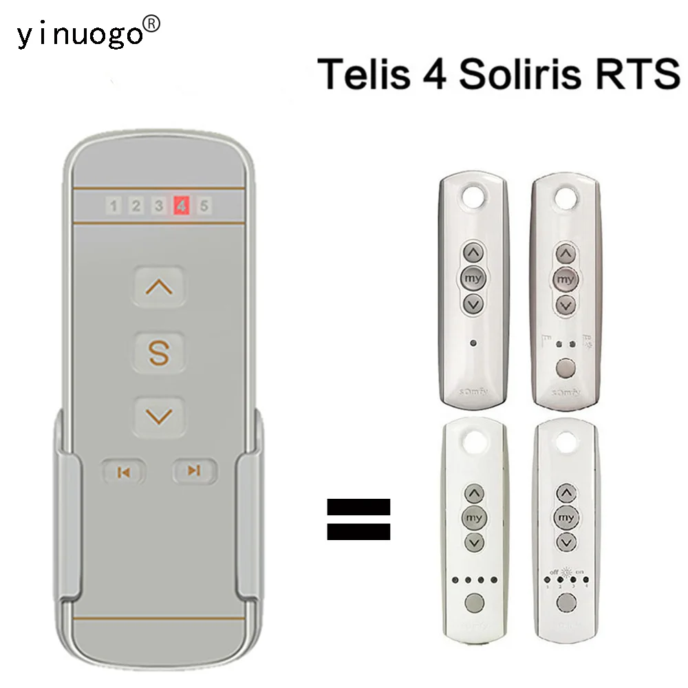 Newest Telis 1 4 RTS Pure Remote Control 433.42mhz TELIS 1 4 Pure Remote Control 5 Channel Replacement universal garage door remote