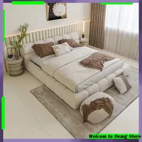 Lit King Size au Design Européen, Armoires de Rangement Polyvalentes, Accessoires de Chambre Chic, Décoration Contemporaine pour la Maison 4