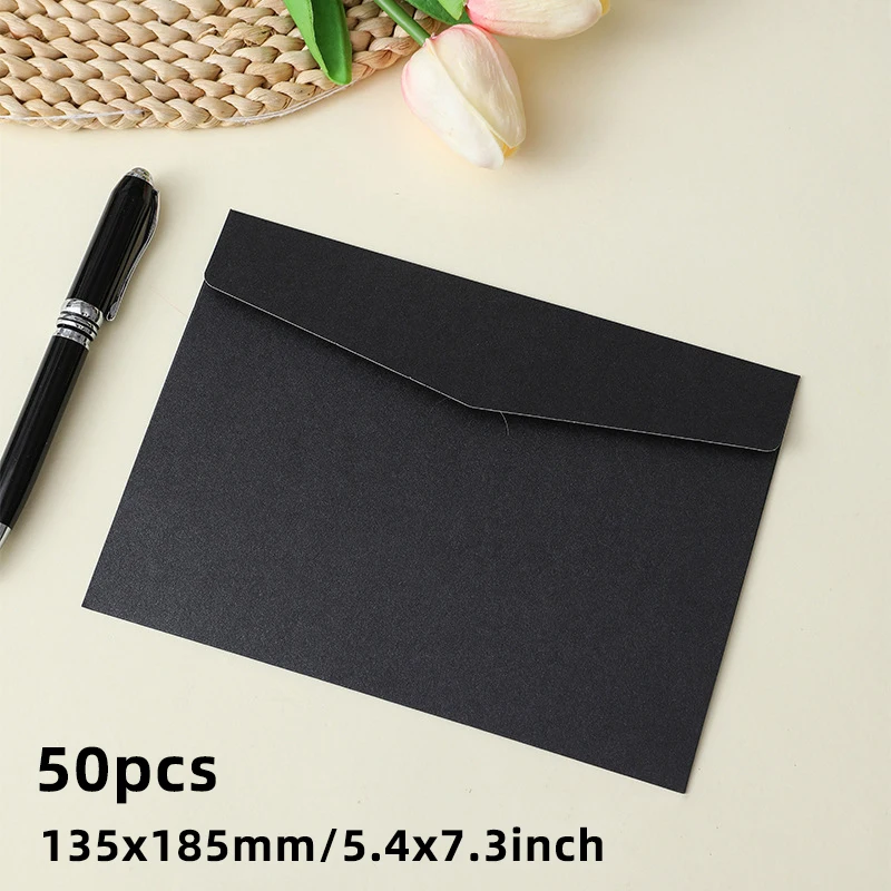 50pcs 135x185cm 결혼식 엽서용 흰색 봉투 Giftbox 250g 종이 초대장 메시지 소규모 비즈니스 편지 보관 가방