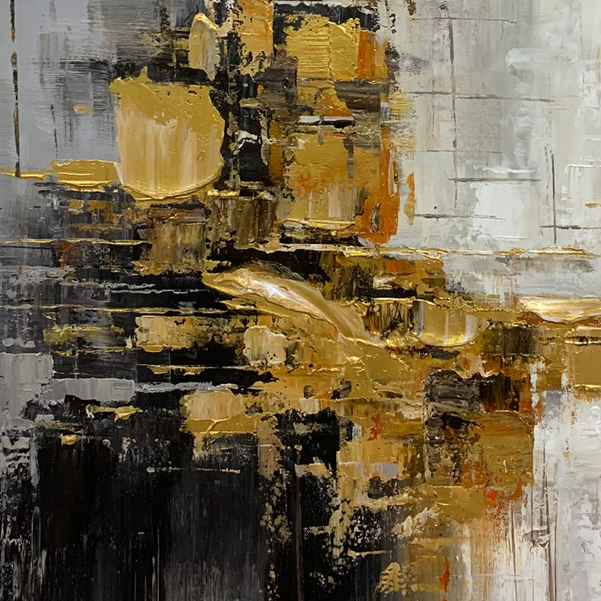 100% Hand Painted,Gold, Grey, Beige, Black ,Textured Painting, Acrylic Abstract Oil Painting, Wall Decor Living Room, Office Wal 100% Hand Painted,Gold, Grey, Beige, Black ,Textured Painting, Acrylic Abstract Oil Painting, Wall Decor Living Room, Office Wal