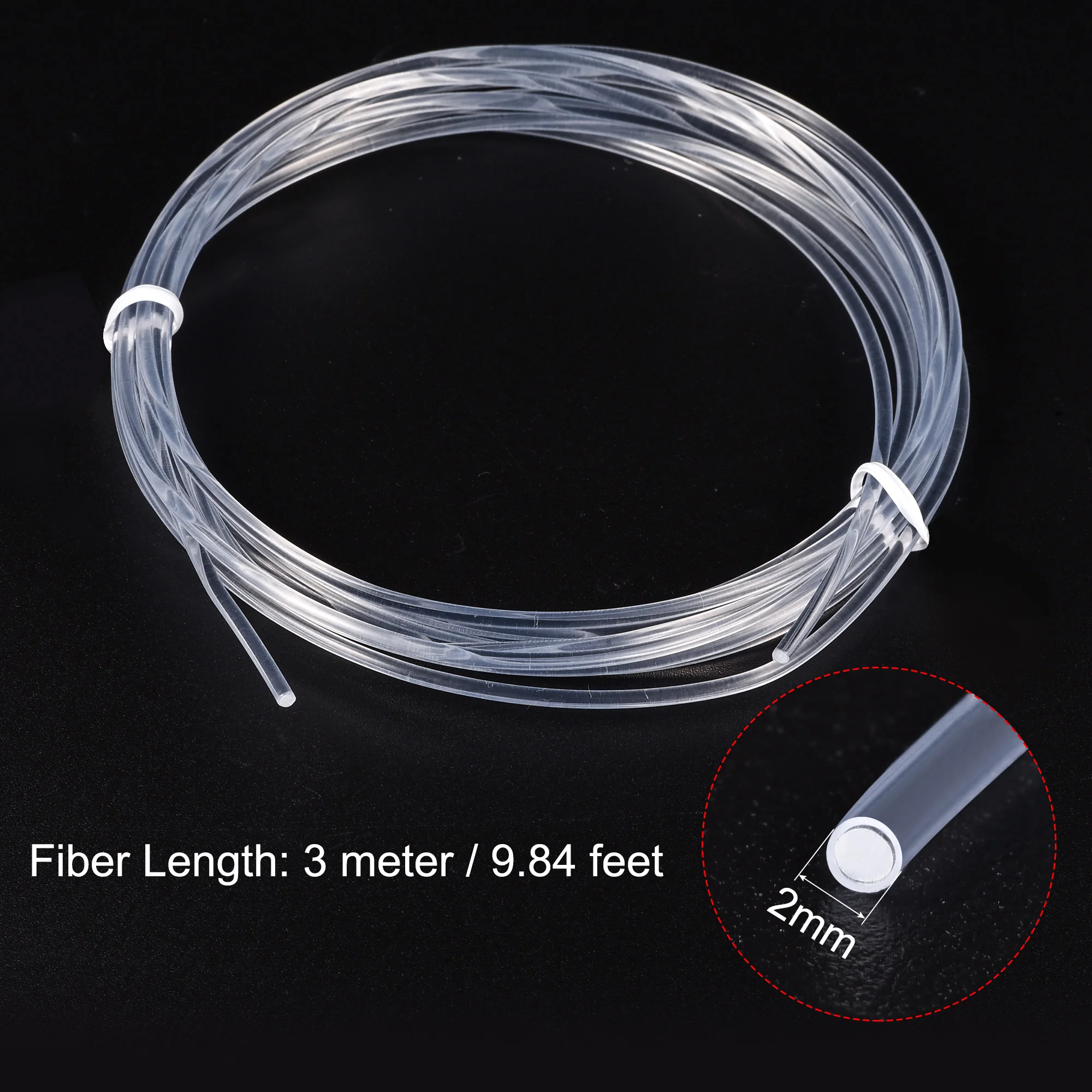 1.5/2/2.5/3/4/5/6mm x 3Meter PMMA Side Glow Fiber Optic Cable Side Glow LED Optic Fiber Cable for LED Light Guide in Home Hotel