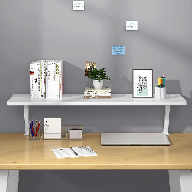 Organizzatore da scrivania versatile con morsetto a U in metallo - Robusto scaffale portaoggetti in legno per ufficio, studio e lettura - immagine 4