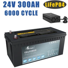 24V LiFePO4 Battery 300Ah 200Ah 100AH With BMS Lithium Power Golf Cart Batteries RV campers off-road Off-grid Solar energy