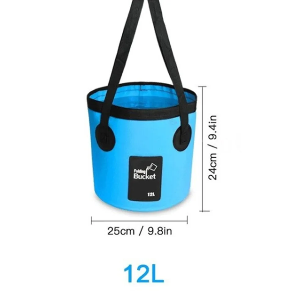 Seau Pliable 12L - Multifonction Pour Camping, Pêche, Randonnée Et Lavage De Voiture - Portable Et Résistant