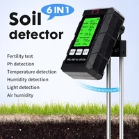 6 in 1 Soil Detector Soil Tester pH Temperature Humidity Sunlight Air Moisture Nutrient Fertility Meter Gardening Tool 1