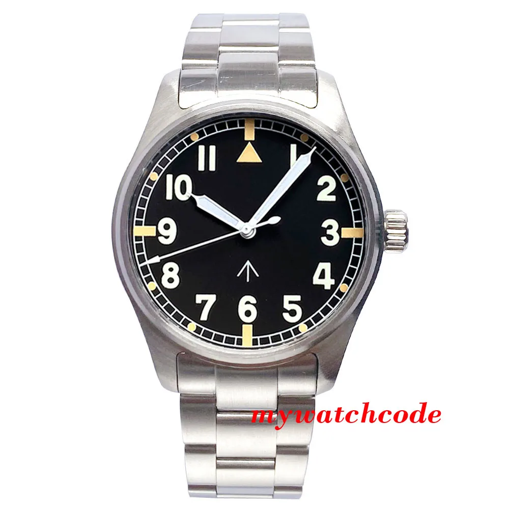 Field Diver Watch for Men NH35 PT5000 Movement Sapphire Glass Steel Bracelet Tandorio Brand  Green Luminous Business Clock tandorio steel pilot nh35 pt5000 dive watch men sandwich green blue dial 200m waterproof wristwatch steel band field mechanical