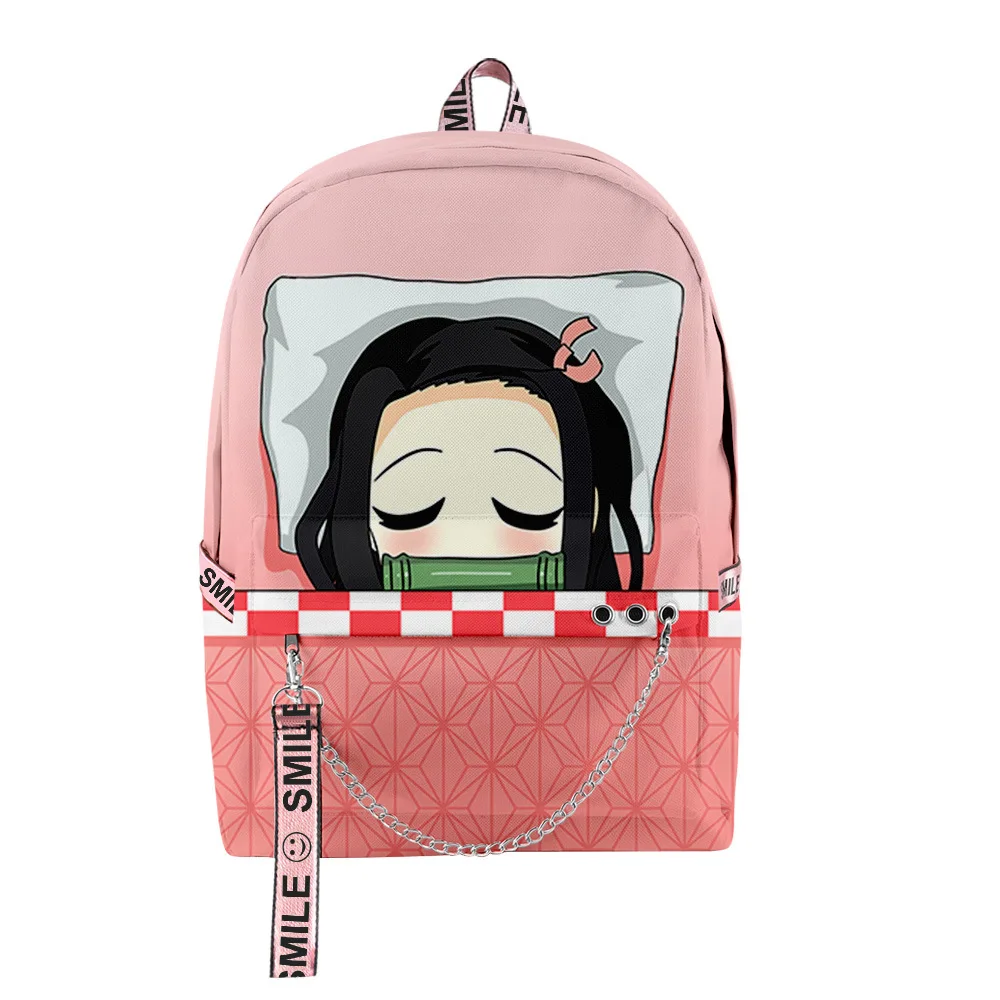 Youthful School Bags Unisex Kpop Humor Kimetsu No Yaiba Travel Bags 3D Print Oxford Waterproof Notebook Shoulder Backpacks