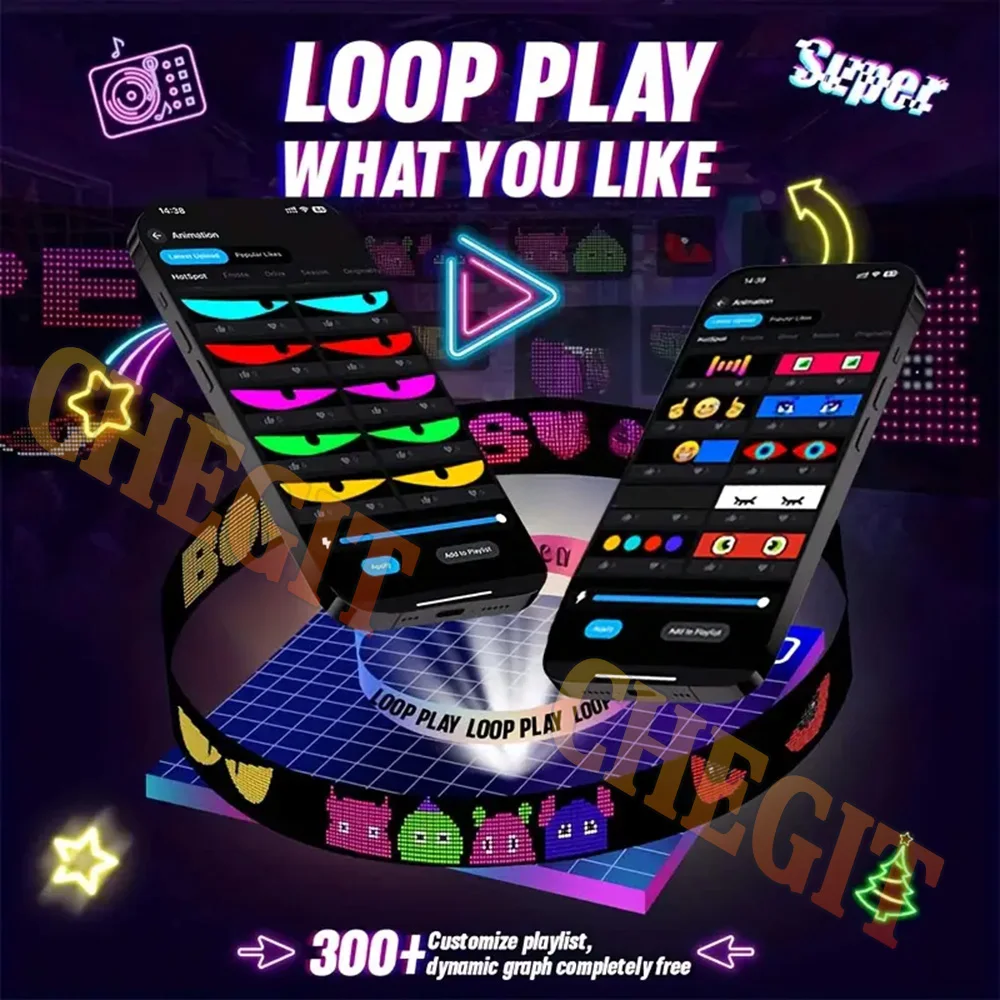 AI voice  Demon Eyes Car LED Display DIY Custom text Programmable Flexible LED Display Soft Sign Board Pixel Led Panel Christmas