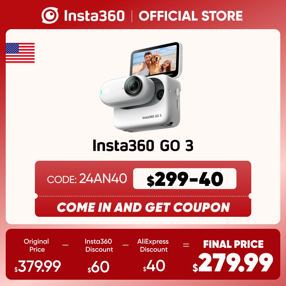 Insta360 GO 3-소형 및 경량 액션 카메라, 휴대용 및 다목적, 핸즈프리, POV, 어디서나 장착, 안정화