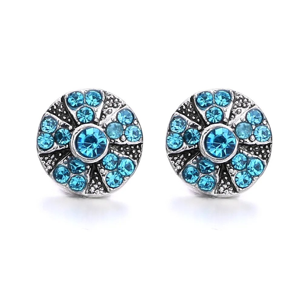 15pcs 12mm Snap Jewelry Crystal Round 12mm Metal Snap Buttons for DIY Interchangeable Snap Button Bracelet Necklaces Earrings
