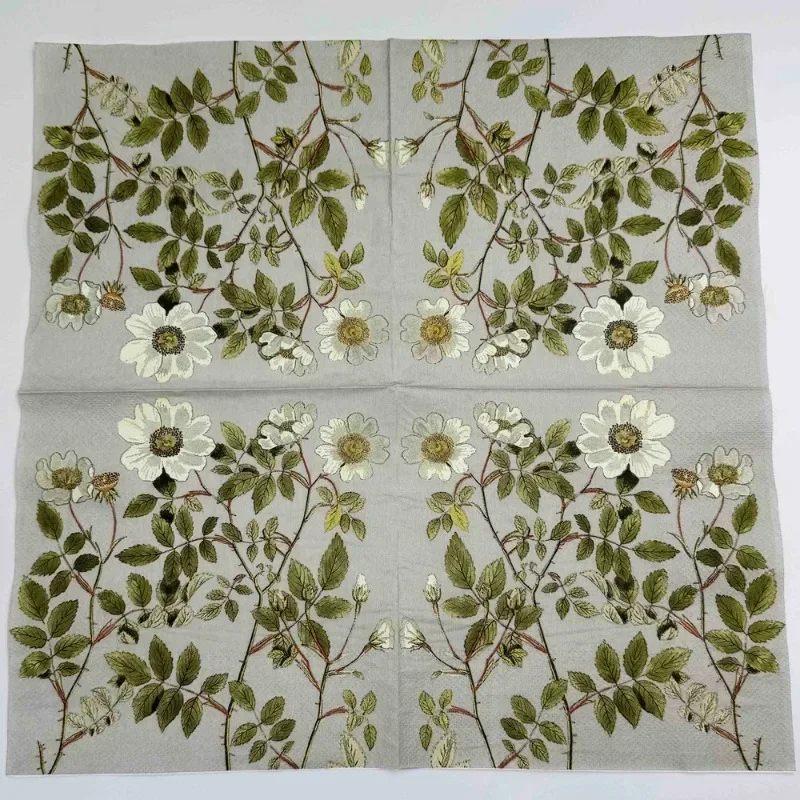 20pcs/P Colorful Printed Napkin Folded Square Flower Paper Restaurant Wedding Special Table Wine Glass Decorative Paper Napkins
