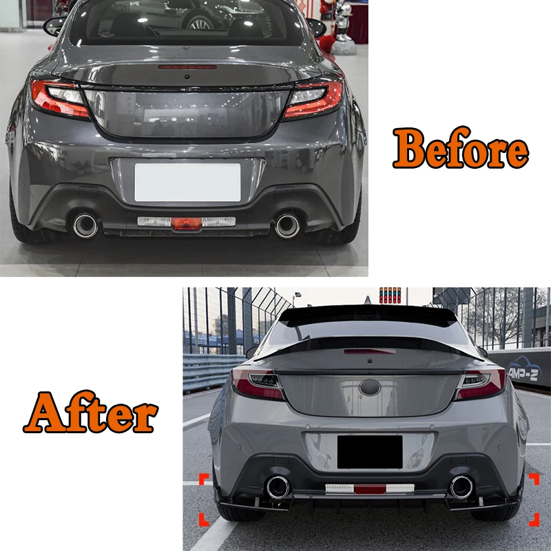 For Toyota GR86 Subaru BRZ + Car Rear Bumper Lip Diffuser Spoiler Splitter Protector Auto Accessories
