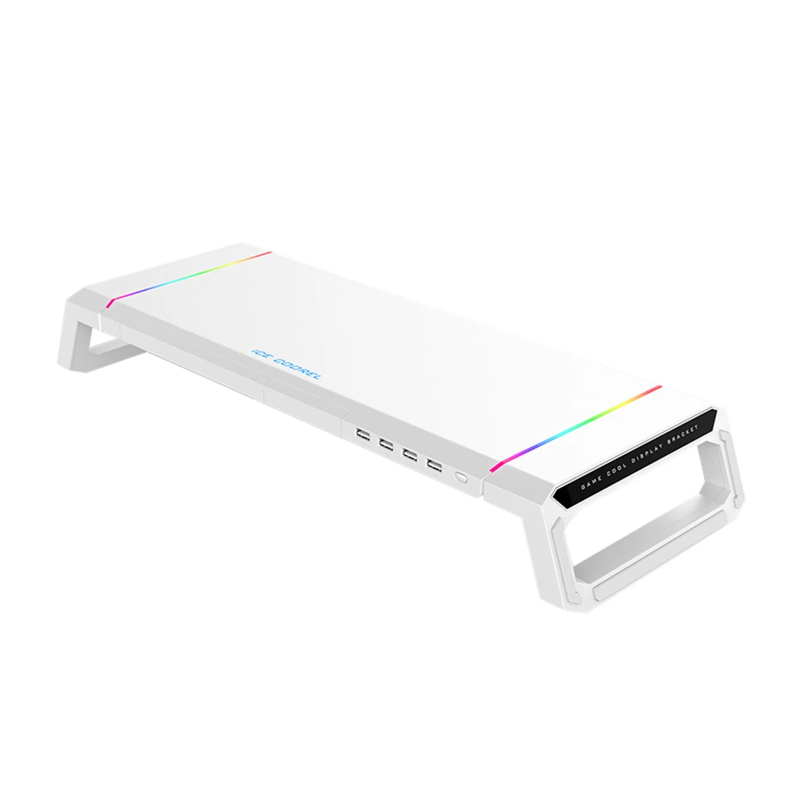 Support De Moniteur Ergonomique T.1 Avec Hub USB 3.0 Et Lumières RGB - Réglable Pour Bureau, Ordinateur Portable, Imprimante