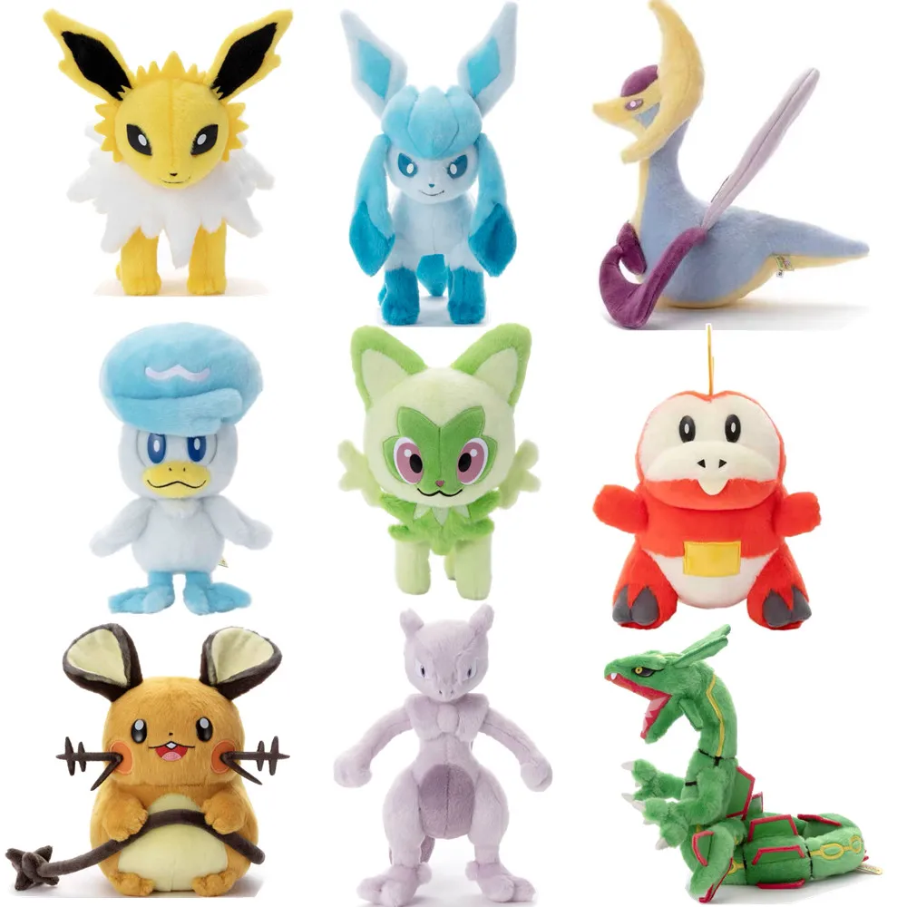 Takara Tomy Series Pokemon Jolteon Mewtwo Cresselia Fuecoco Sprrigatito Peluche Anime Tomy Doll Soft Farcito Kawaii Regali