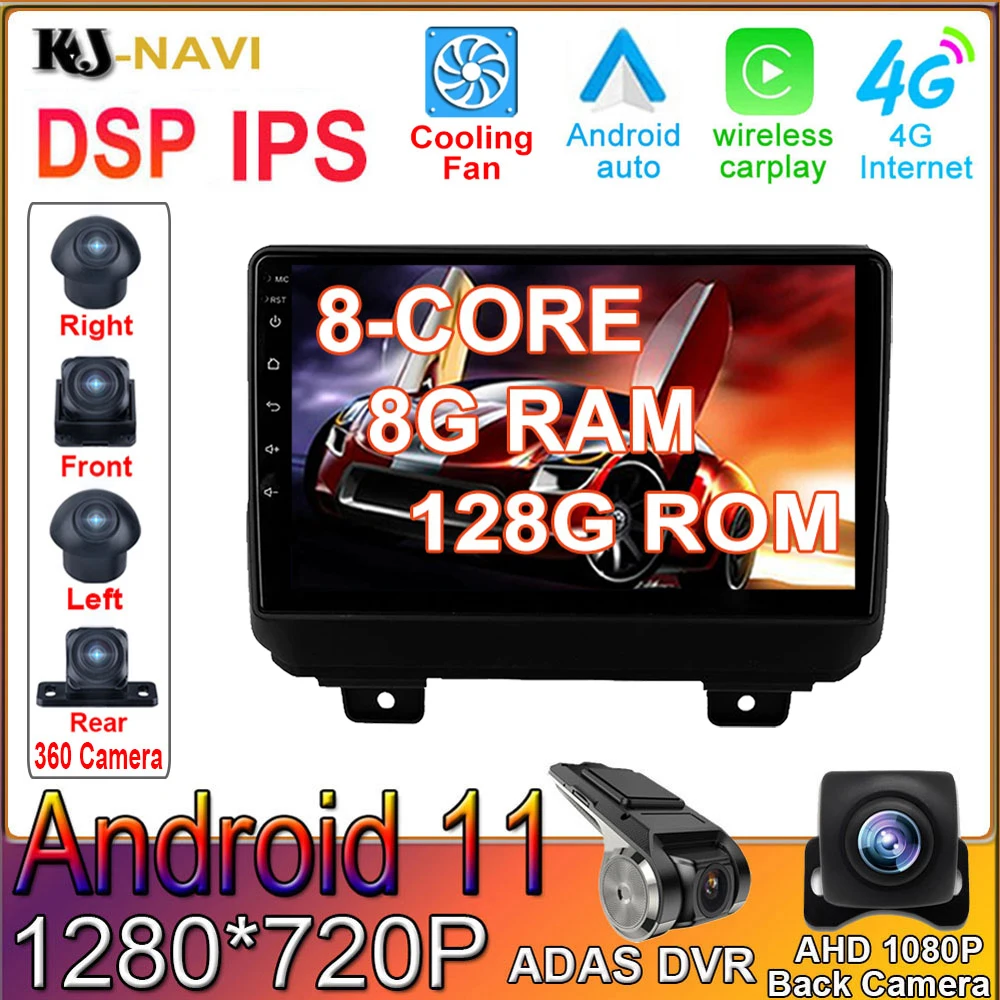 Multimedia Video For Jeep Wrangler 4 Jl 2018 2019 Bt Fm 8core Car Radio
