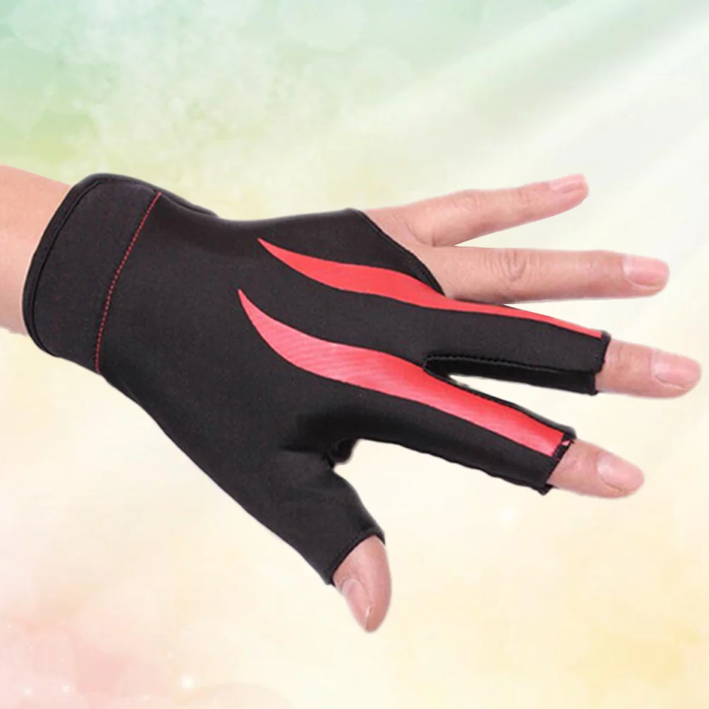 

Nylon Billiard Glove 3-Finger Glove Snooker Pool Cue Shooter Glove Stretchable Half Finger For Left Hand Not