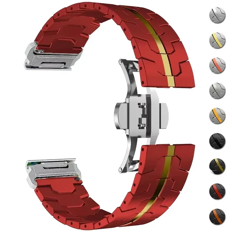 Titanium Color Stainless Steel QuickFit Watch Strap - 26/22mm