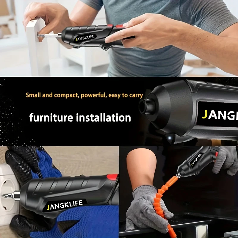 Electric Power Screwdriver Battery Rechargeable Cordless Screwdriver Powerful Impact Wireless Drill