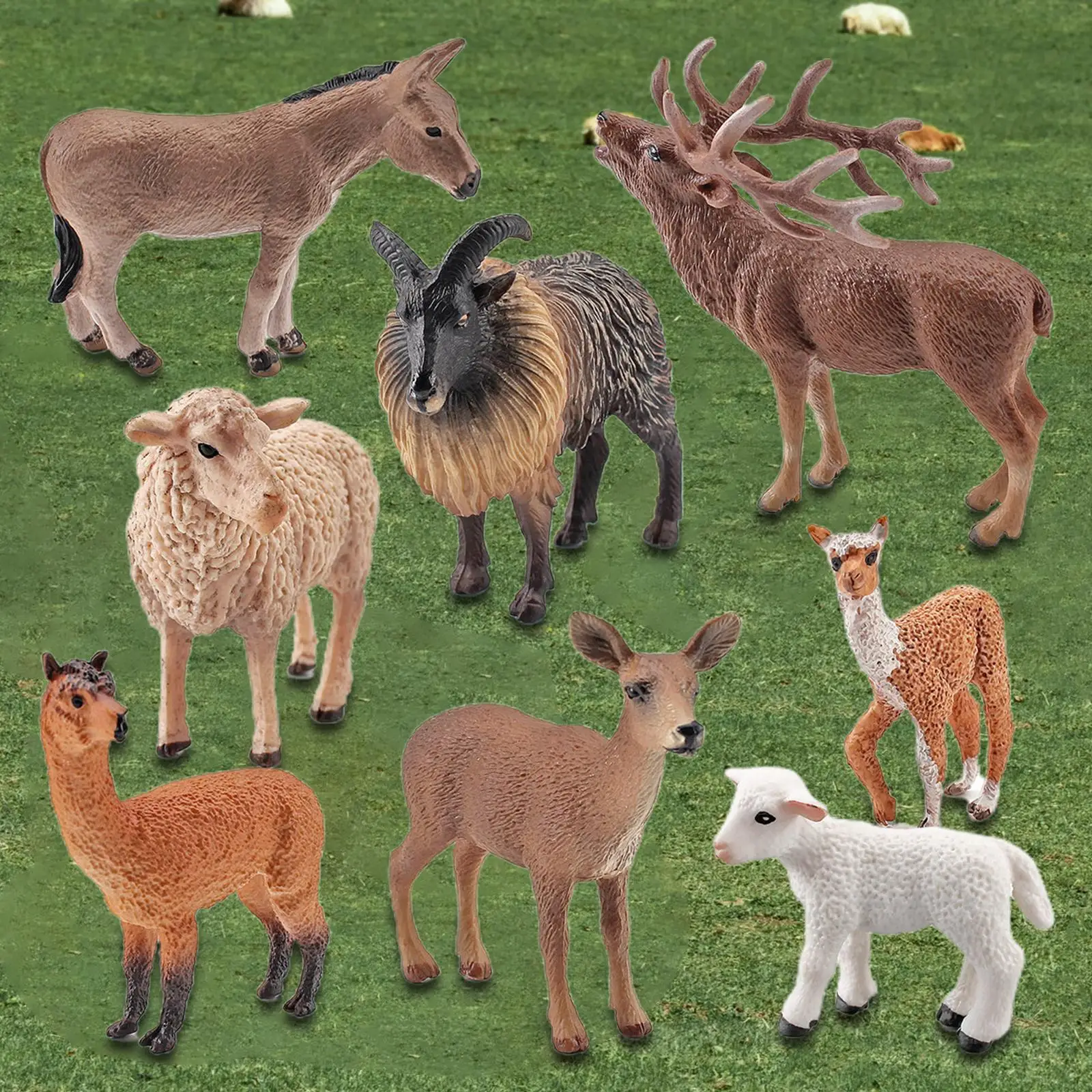 

Set of 8 Animal Model Early Educational Toy, Kids Playset Mini Figurines Models, for Shelf Decor Birthday Christmas Kids Gift