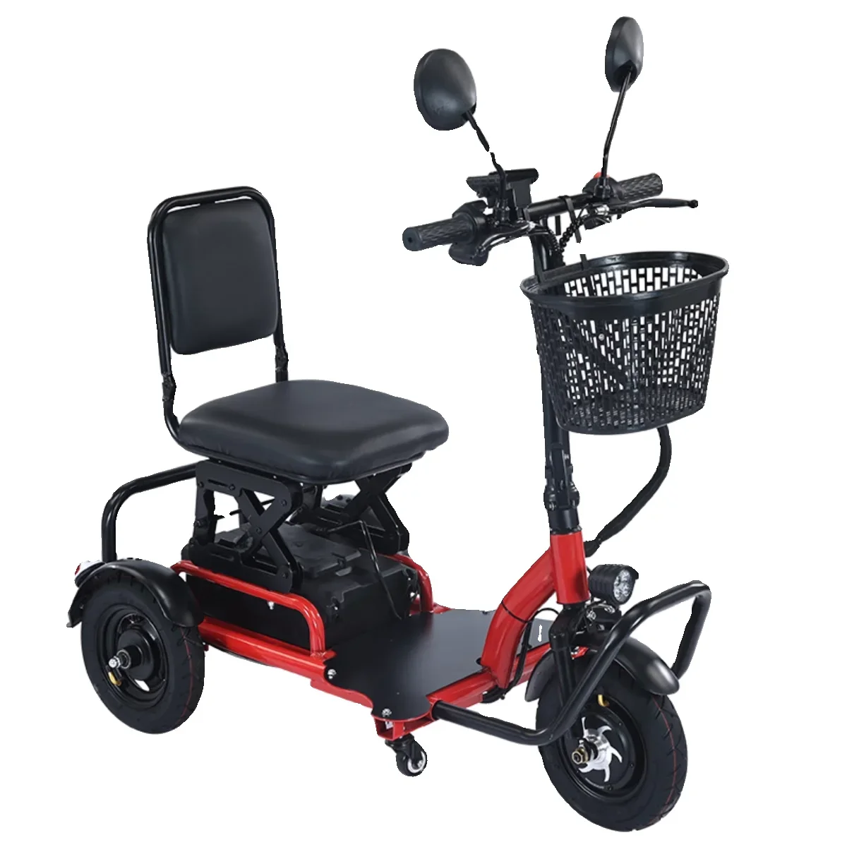 Folding Elderly Transportation Tricycle e-scooter 350W Motor 48V25AH Lithium Battery