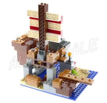 404pcs Game My World Pirate Ship Gangplank Rowboat Dolphin Turtle 11170 Building Blocks Toys Compatible