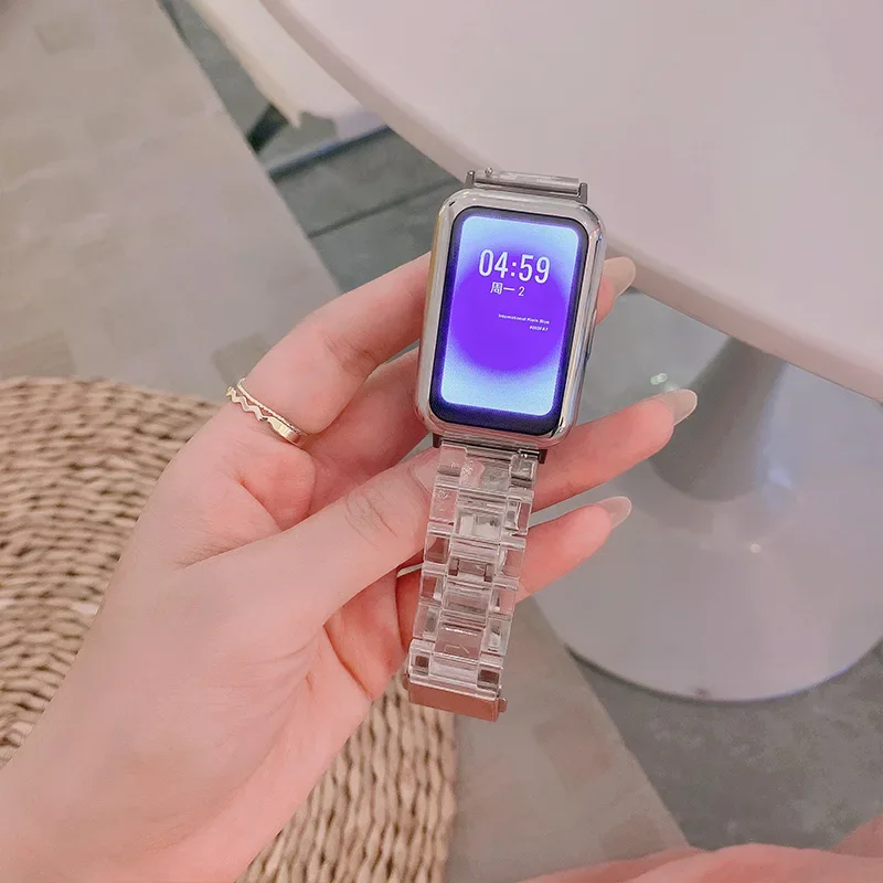 Elegant Transparent Resin Watch Band Strap with Connector