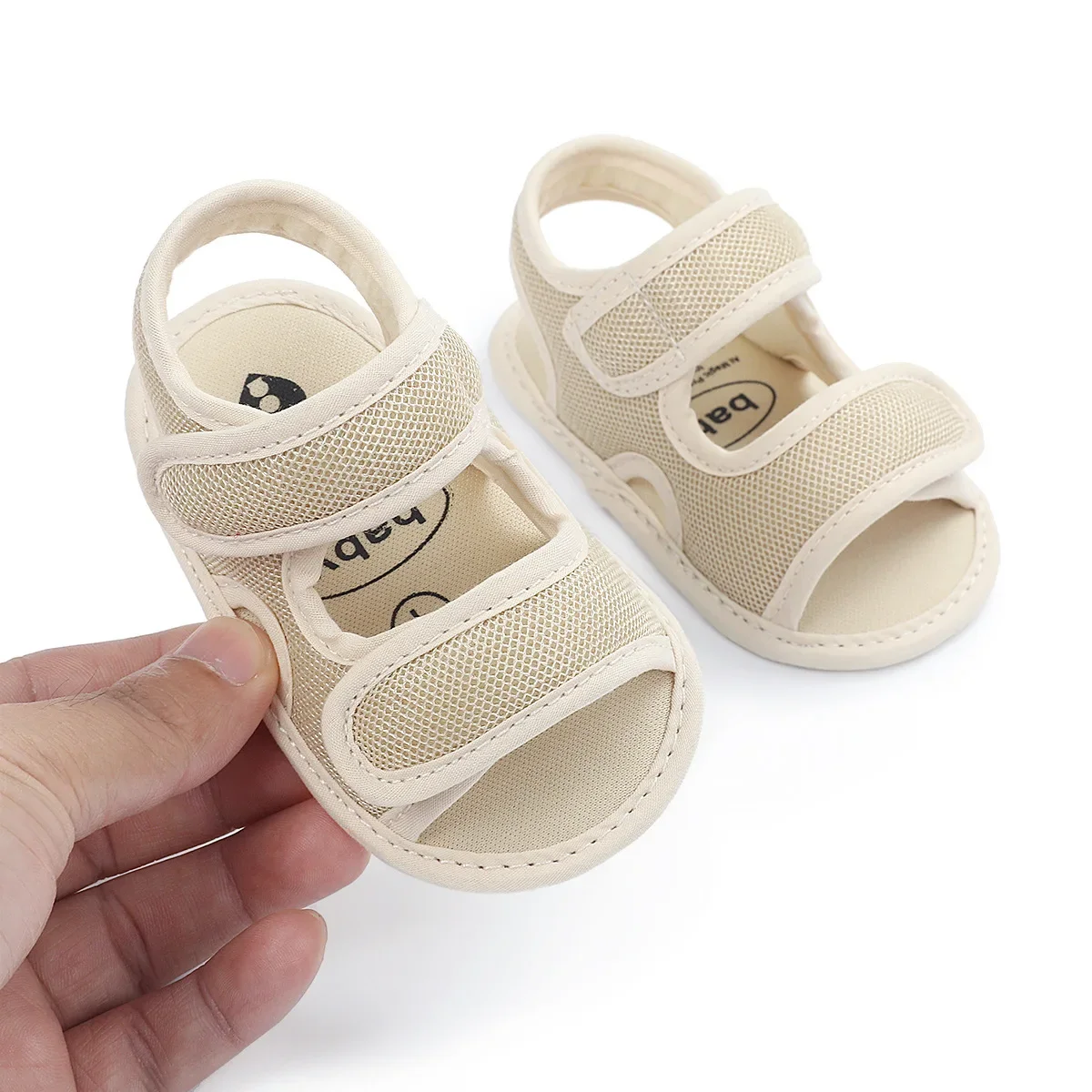 0-18 M Summer Unisex Toddler Sandals Solid Color Net Cloth Breathable for Baby Girl Boy
