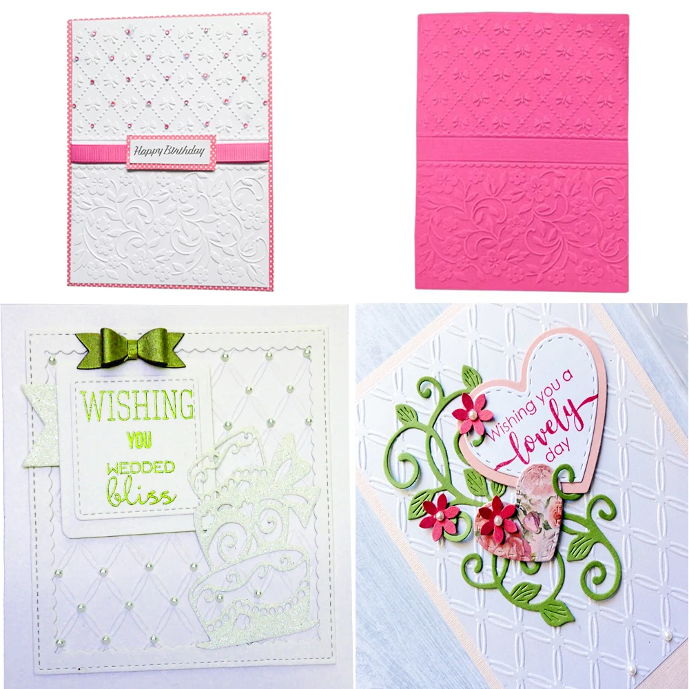 Plastic embossing folder Embossing folder 3D Embossing Folders Flower Plastic Material for Handmade Paper Card Photo Album Scrapbooking Stencil Mold Resuable Multipurpose