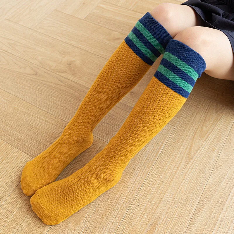 Spring Autumn Children Knee Socks Cotton Boy Girl Baby Fashion Stripe Golf Sock For Summer 1-10 Year Kids Student Football Socks