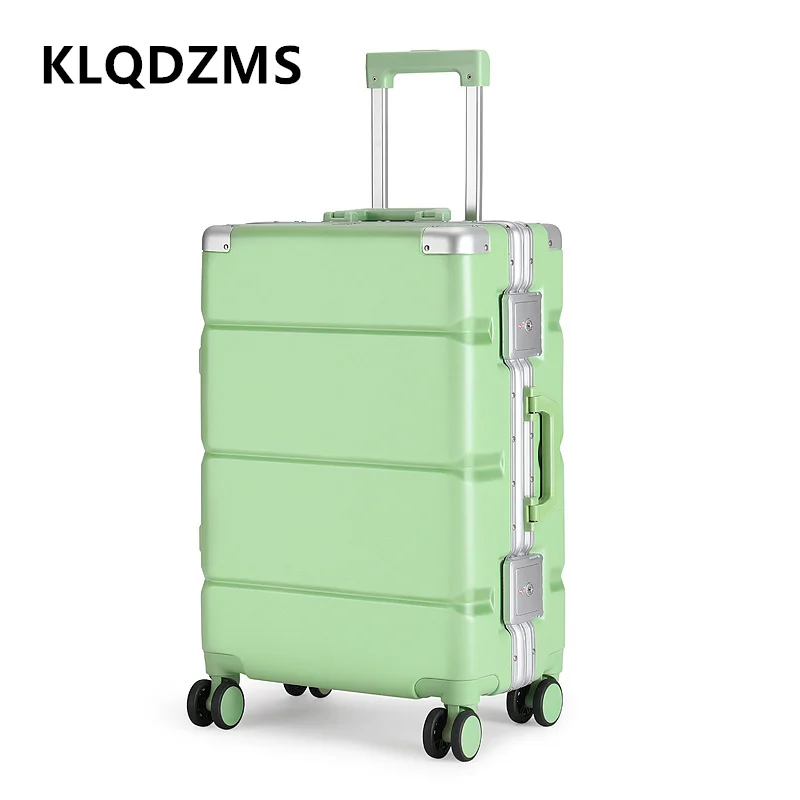 

KLQDZMS Luggage 28 Inch Large Capacity Aluminum Frame Trolley Case 20 "men Boarding Box Travel Bag with Wheels Rolling Suitcase